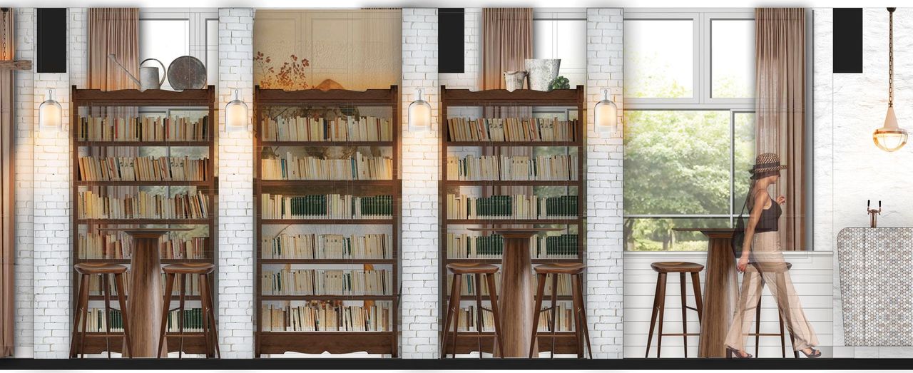 Ground elevation - cafe & library