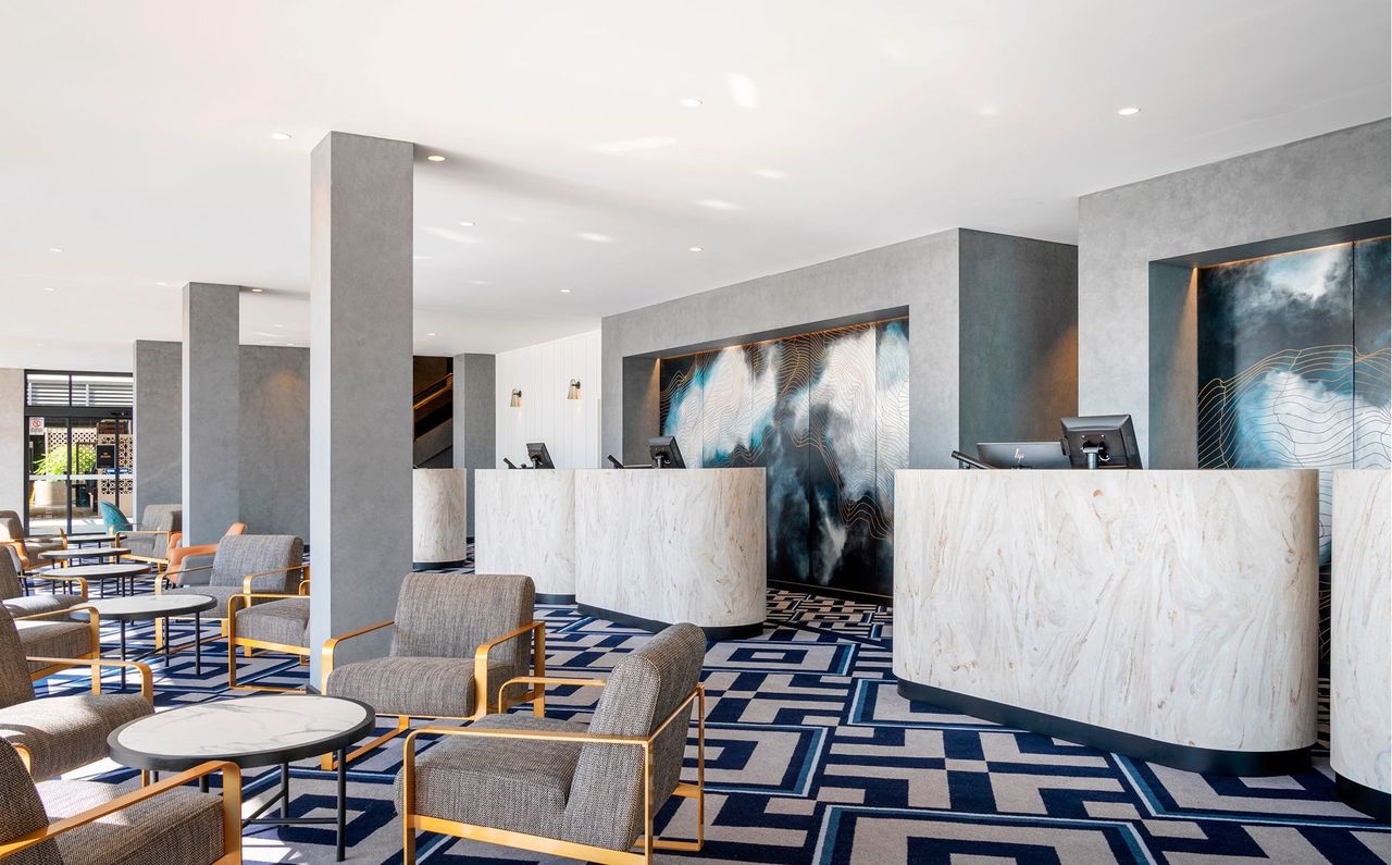 Completed reception check-in and lounge