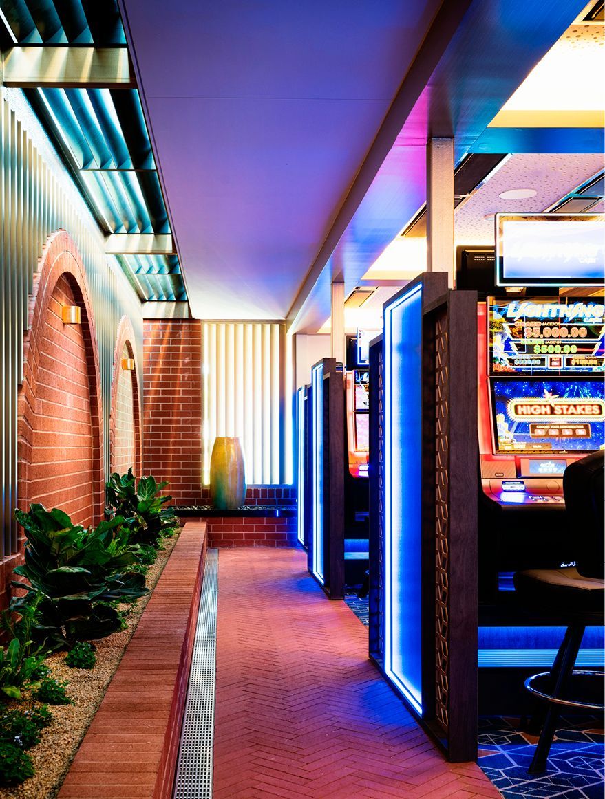 Completed gaming area - existing brickwork and structure mimic details of bowling greens