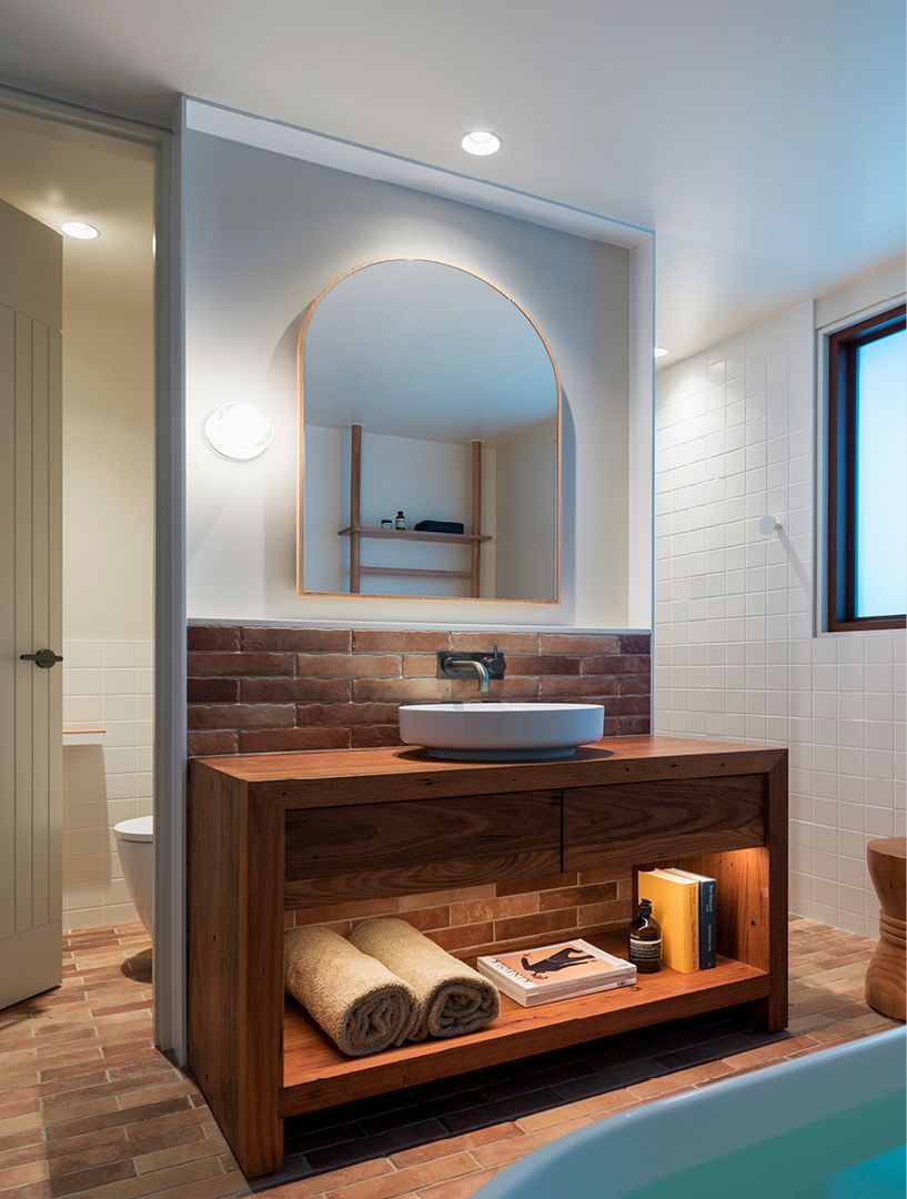 Humble materiality paired with modern amenity