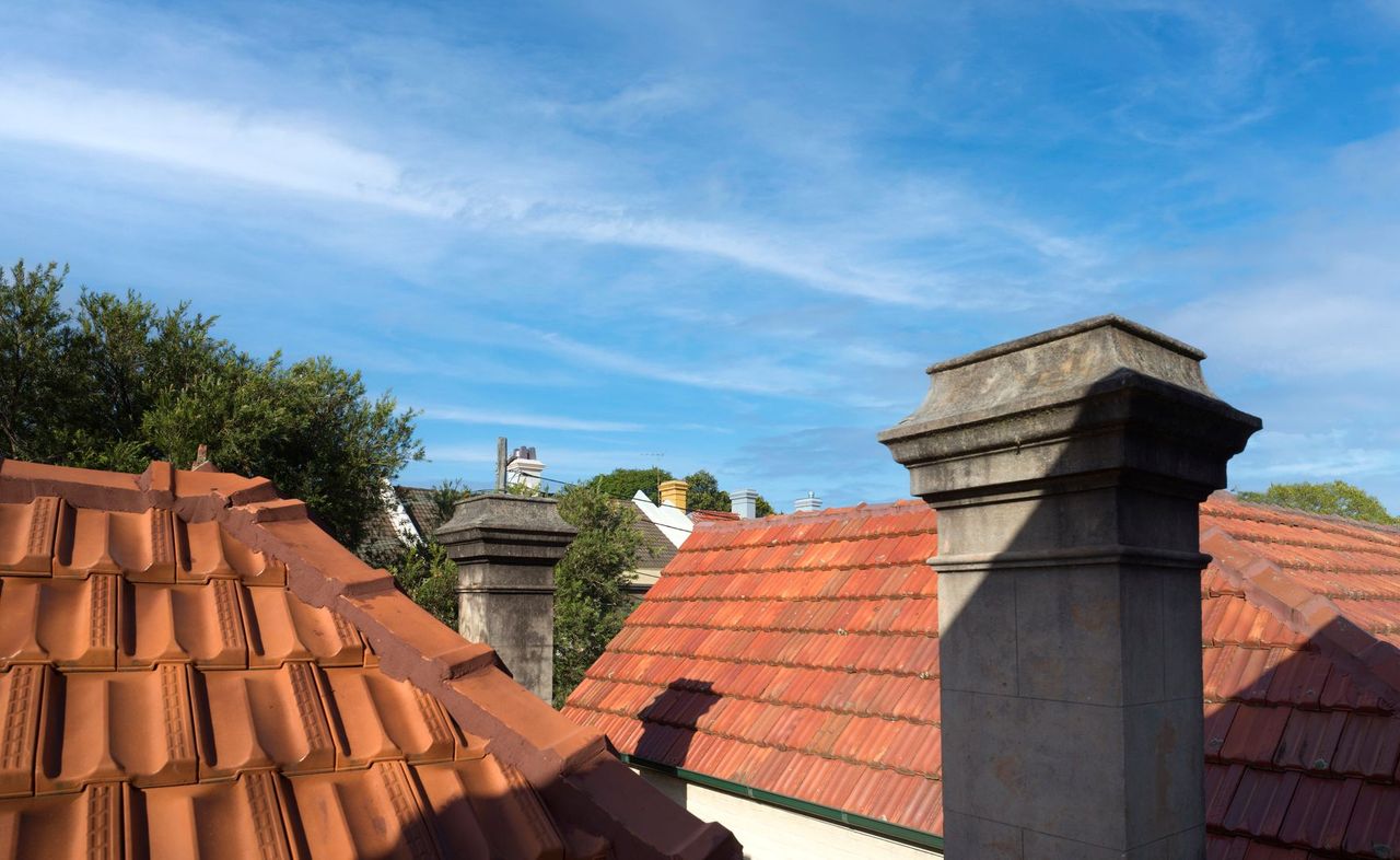 View over the original rooftops of inner-city cottages