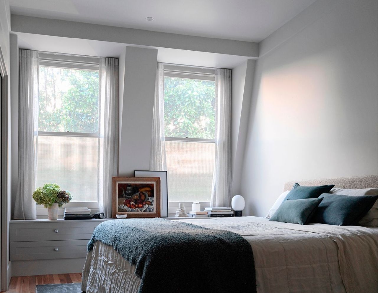 Main bedroom looking over rear courtyard